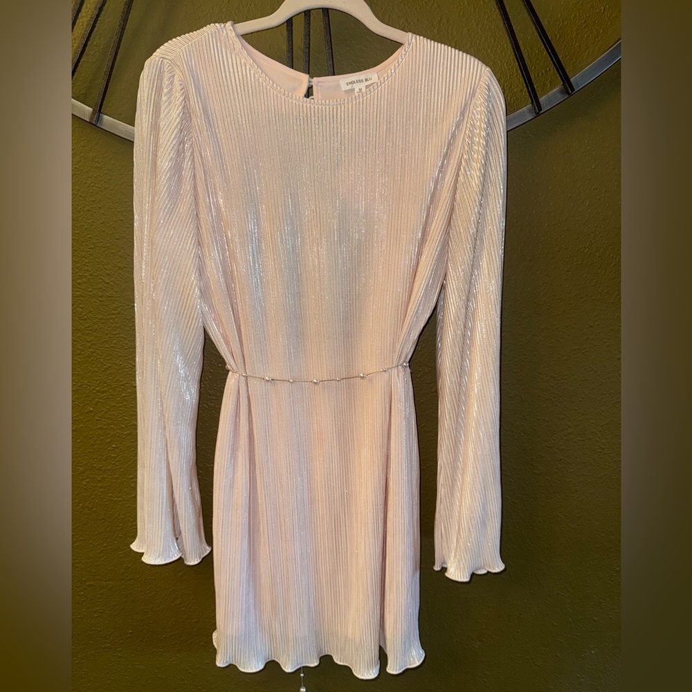 Elegant Shimmering Dress in Light Pink